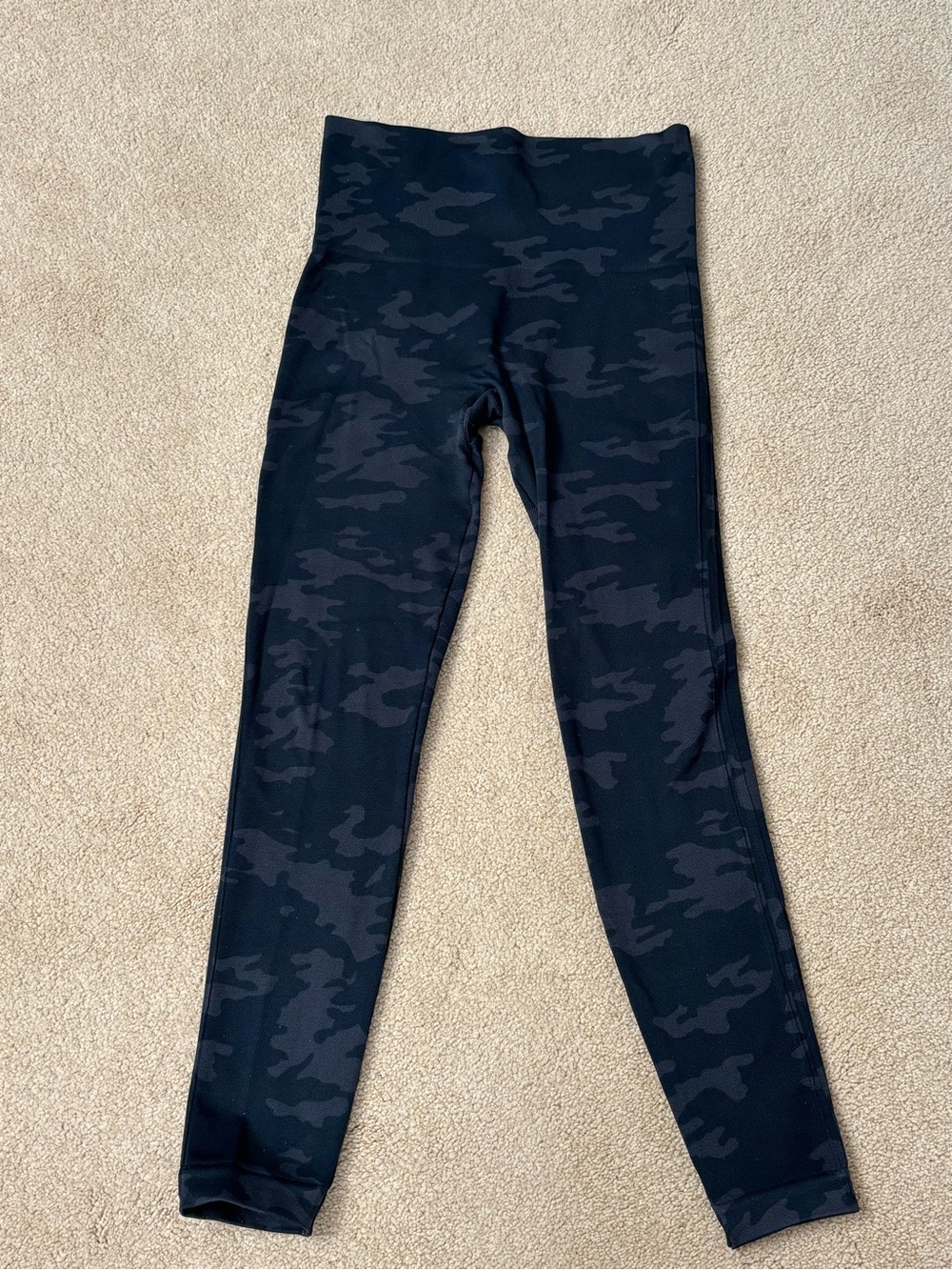 SPANX Black & Charcoal Camo High-Waist Leggings